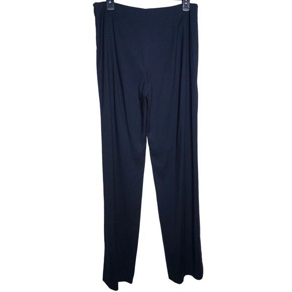 Vince Wide Leg Viscose Modal Blend Dress Pant Navy Size 8 Side Zip Women's - Picture 3 of 7